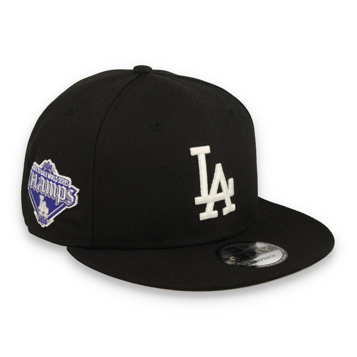 New Era Los Angeles Dodgers 2025 World Series Side Patch 9FIFTY Snapback Hat-Black/White