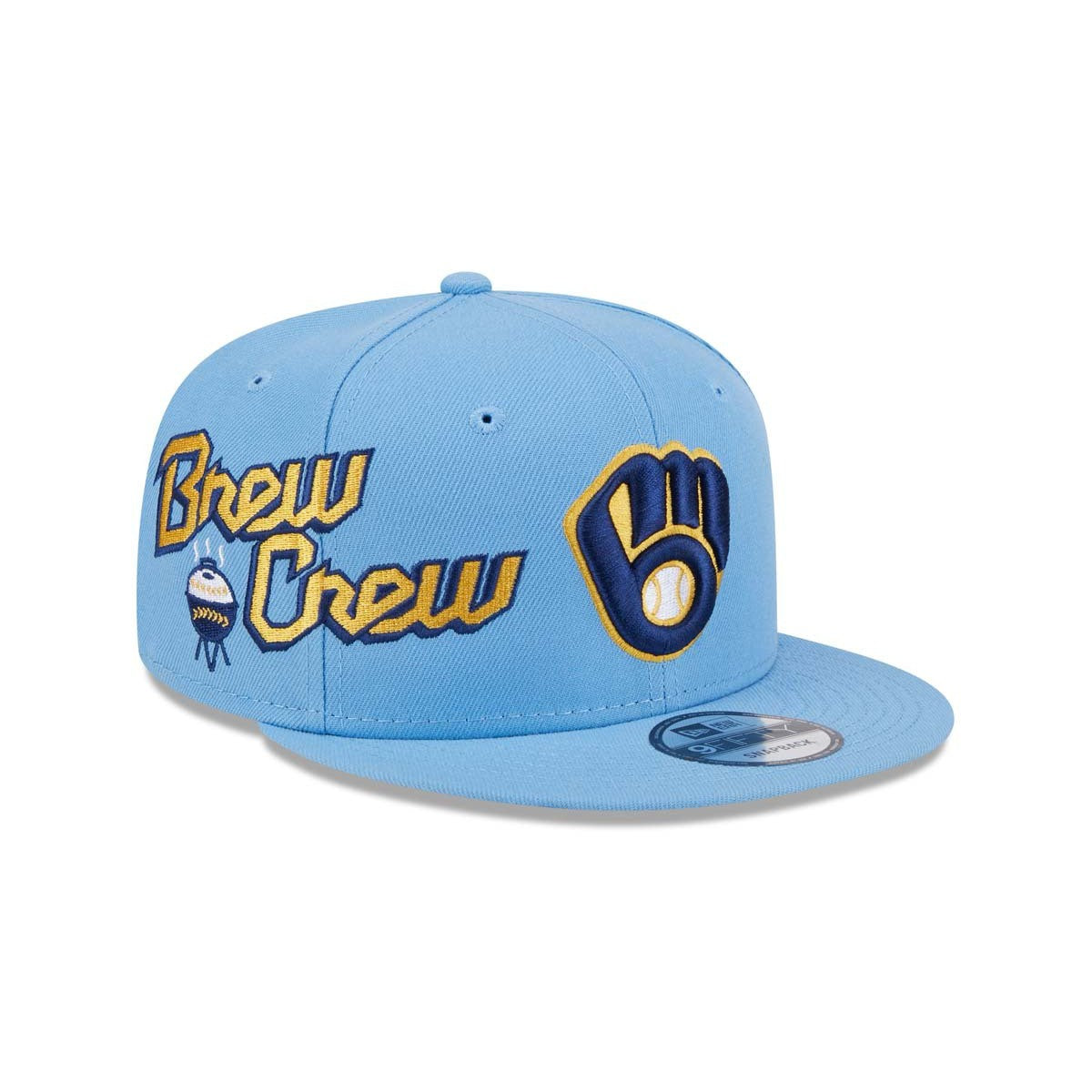 New Era Milwaukee Brewers City Connect Icon 9Fifty Snapback Hat-Light Blue