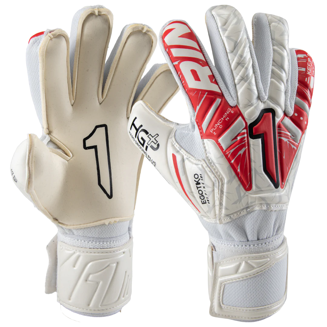 Rinat Egotiko Vengador Prime Spines (Finger Protection) Goalkeeper Glove-White/Red