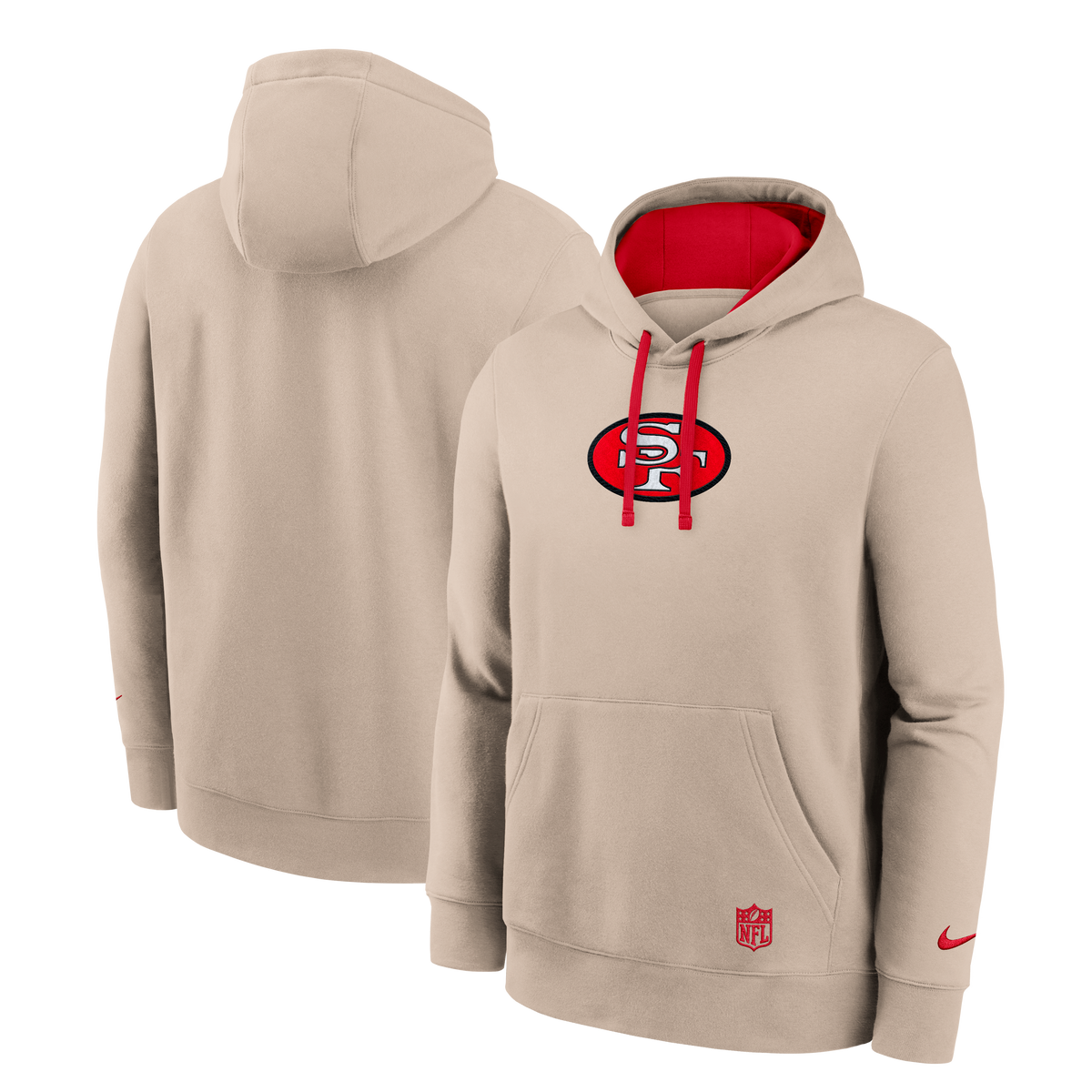 Nike San Francisco 49ers Rewind Club Hoodie-Sand