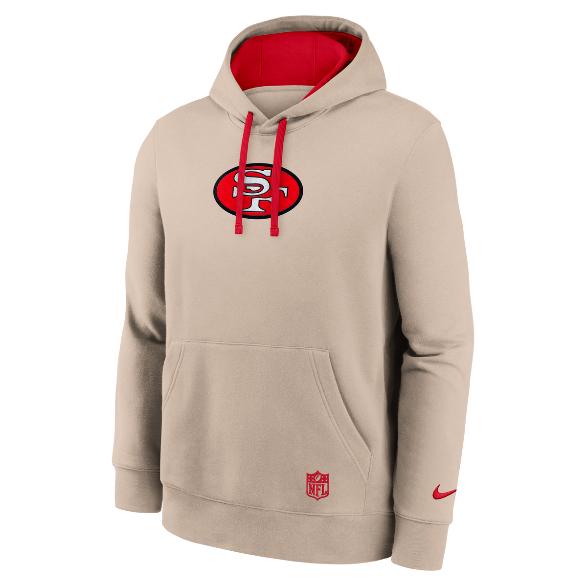 Nike San Francisco 49ers Rewind Club Hoodie-Sand