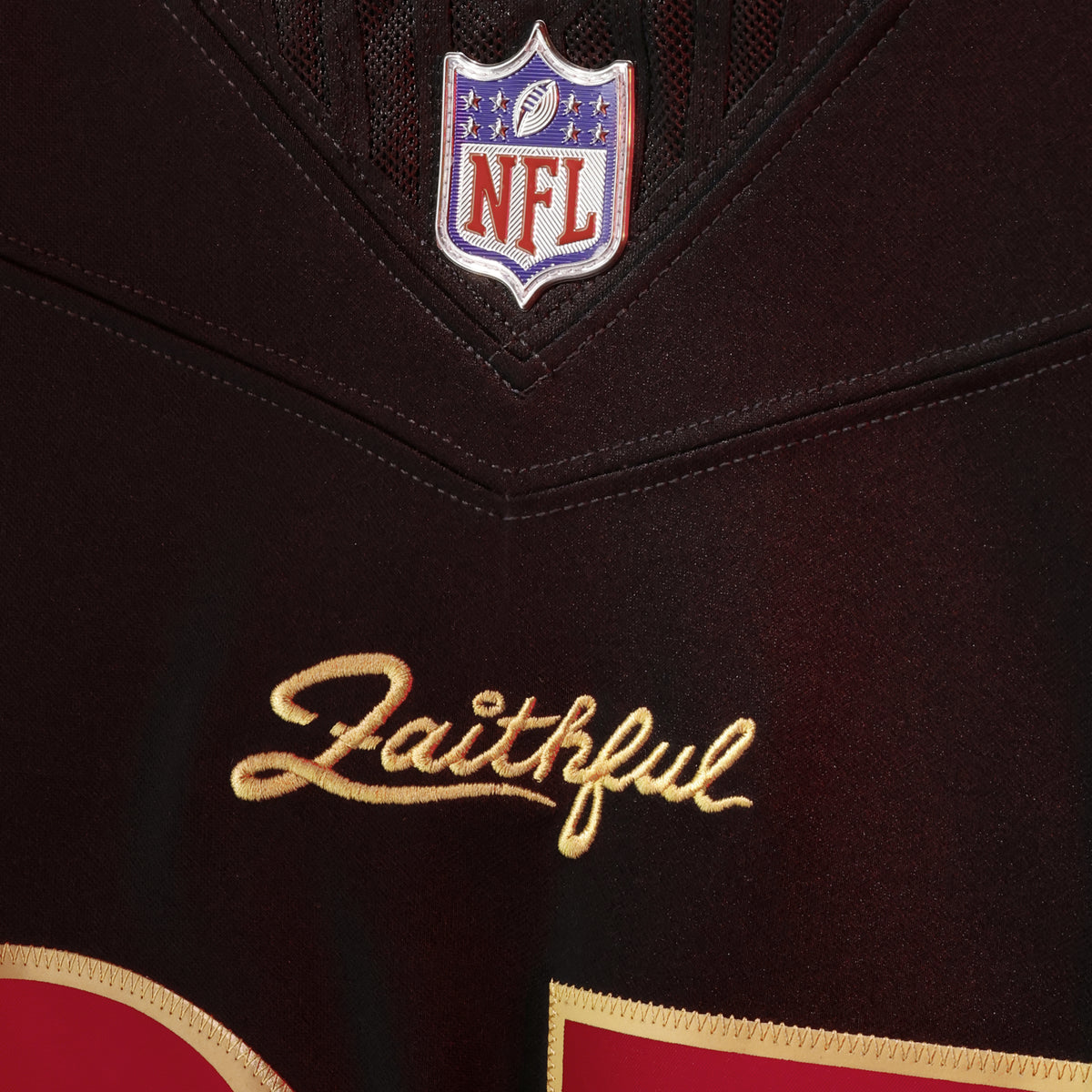 Nike Ricky Pearsall #1 San Francisco 49ers Rivalries Limited jersey in black, NFL shield and Faithful chest embroidery detail