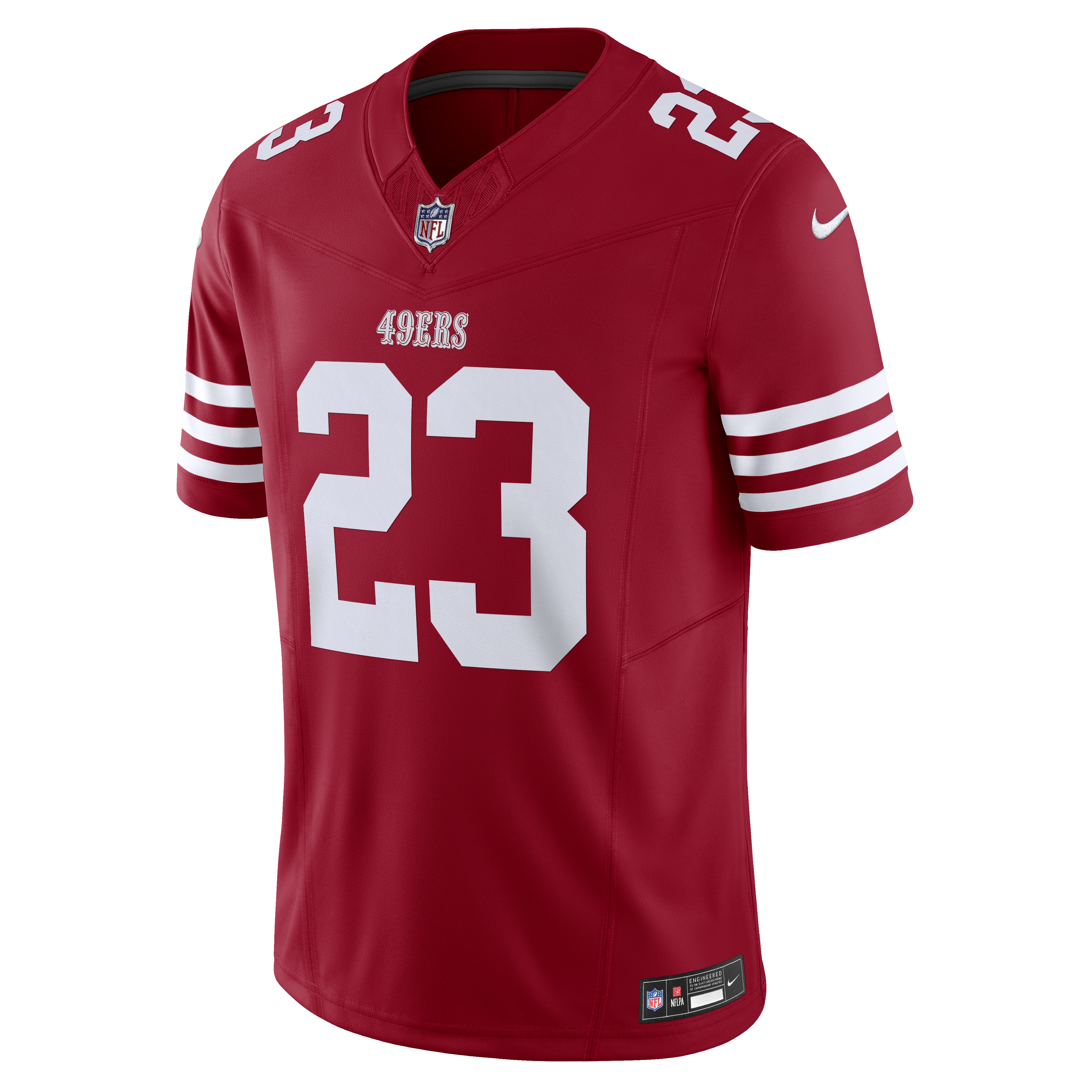 Nike Men's San Francisco 49ers McCaffrey #23 Limited Jersey–Gym Red