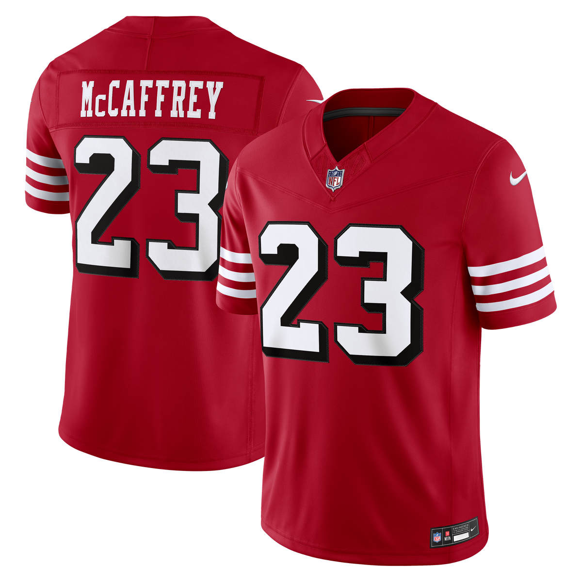 Nike San Francisco 49ers Christian McCaffrey (#23) Limited Jersey- Gym Red