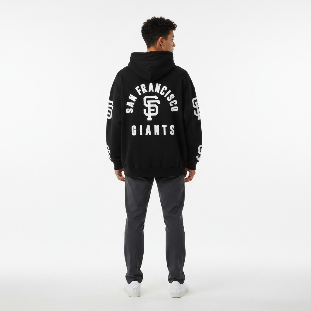 Pro Standard 'San Francisco Giants Wingspan' Drop Shoulder Jacket- Black