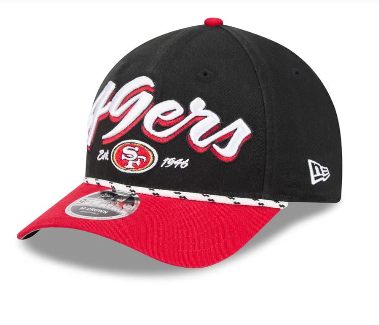 San Francisco Youth 49ers New Era Team Loyal 9FORTY M-Crown Adjustable Hat - Black/Red
