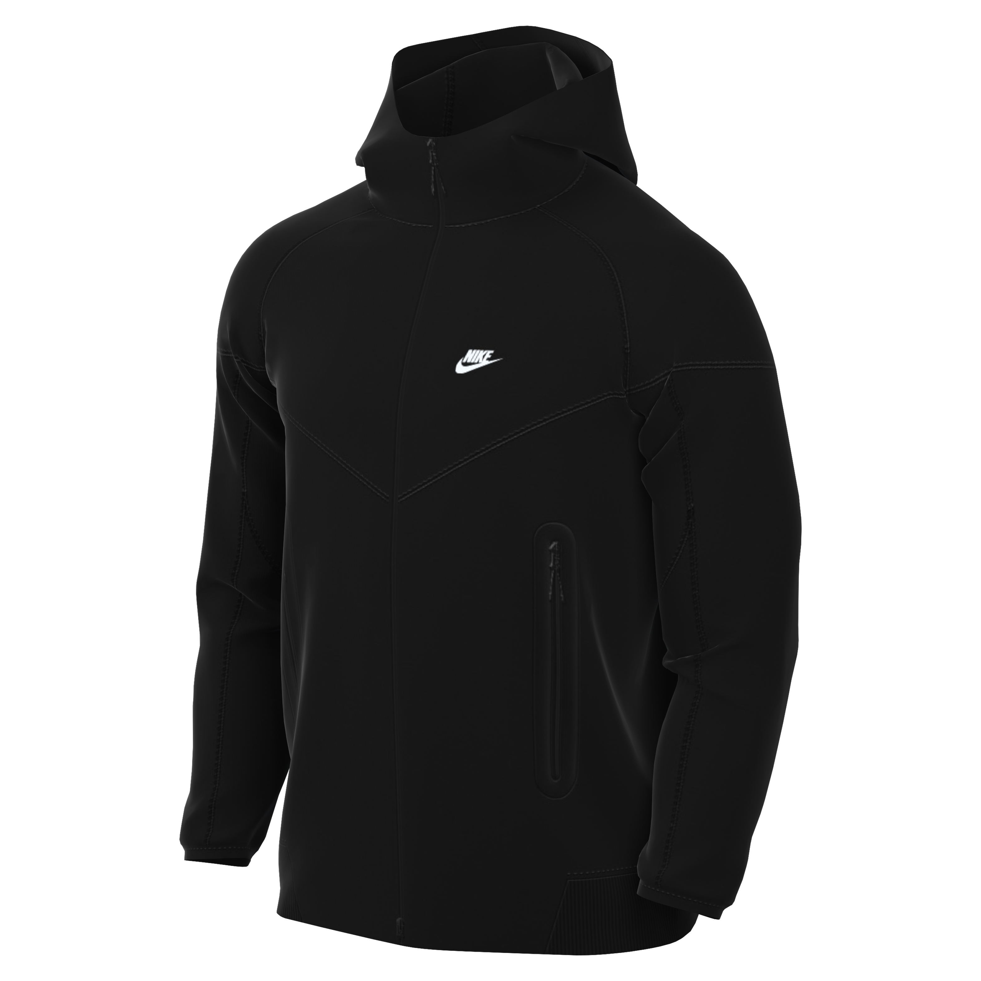 Nike Men's Black Tech Fleece Full-Zip Windrunner Hoodie