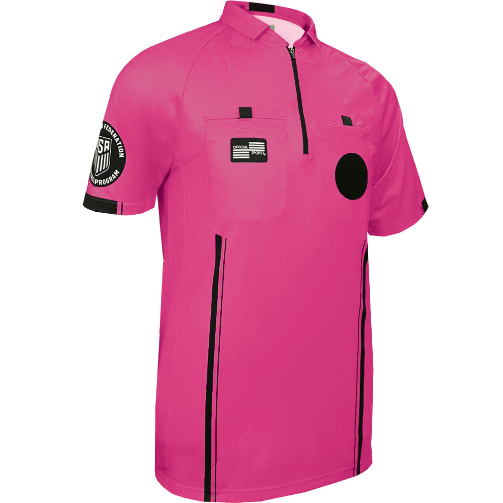Official Sports Men's USSF Pro Referee Jersey S/S-Pink