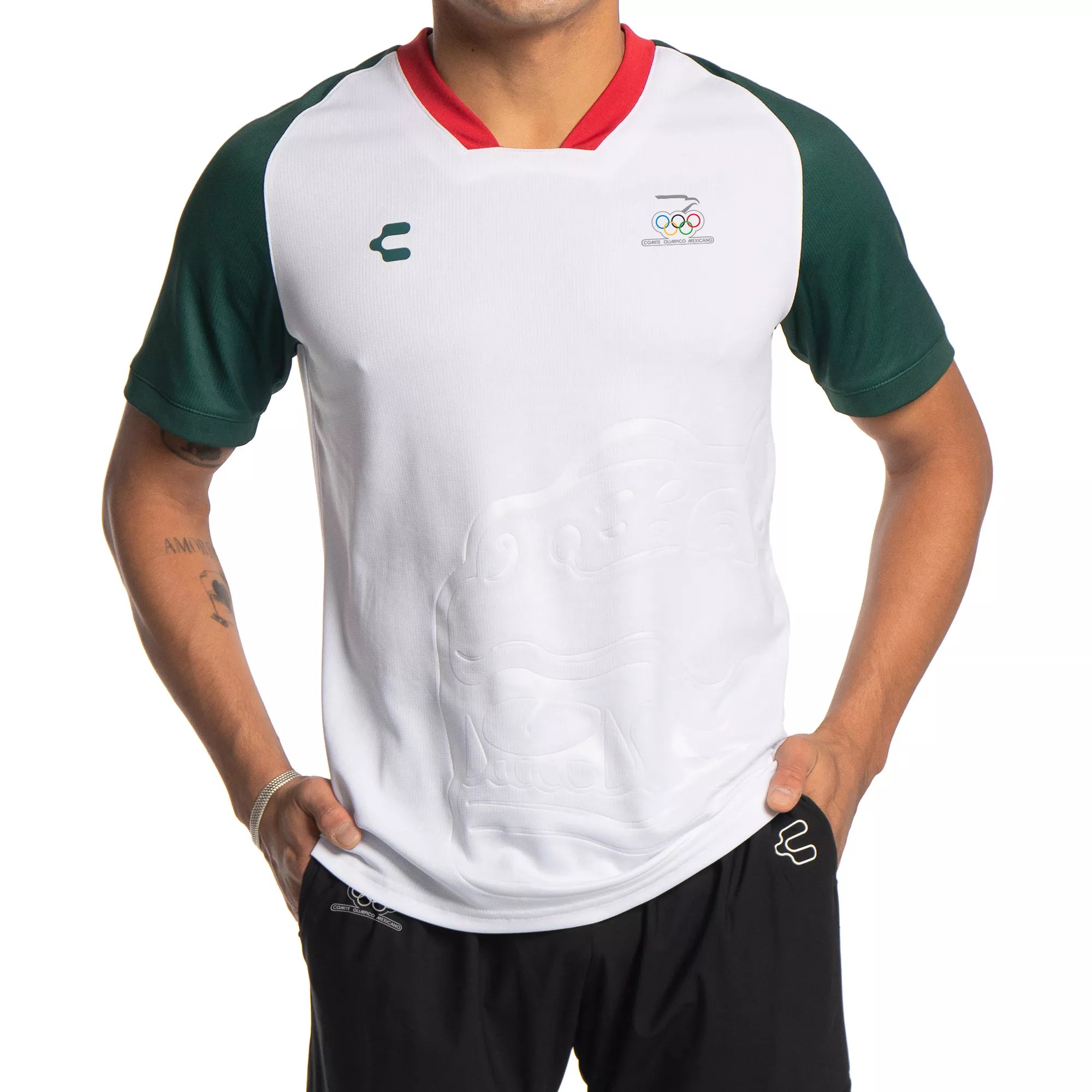 Charly Men's Mexico White Warm-Up Jersey 2024