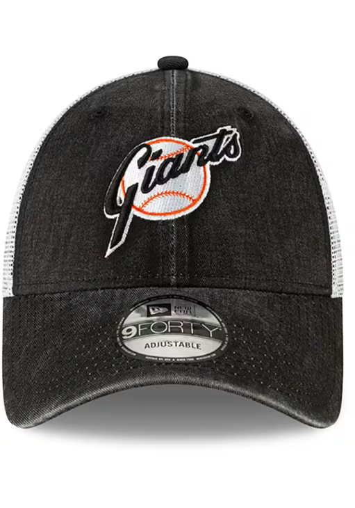 New Era San Francisco Giants Cooperstown Trucker 9Forty Adjustable Hat-Black