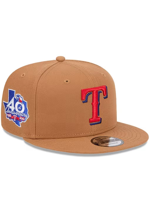 New Era Texas Rangers Color Pack 9FIFTY Snapback Hat-Light Bronze