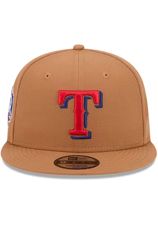 New Era Texas Rangers Color Pack 9FIFTY Snapback Hat-Light Bronze