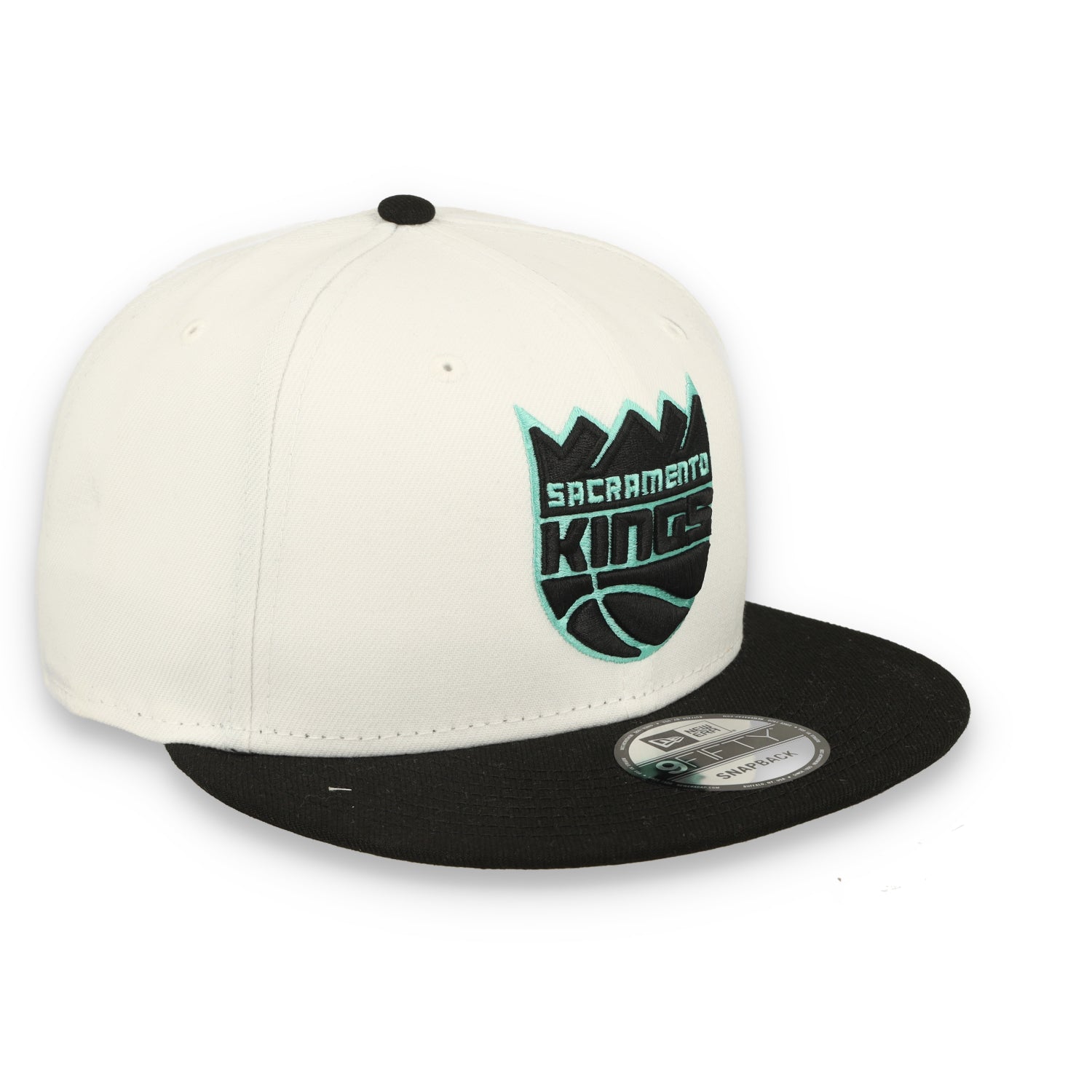 New Era Sacramento Kings 2-Tone Color Pack 9FIFTY Snapback Hat -White/Black/Teal