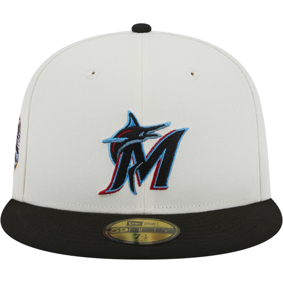 New Era Miami Marlins Throwback 2003 Worlds Series 59FIFTY Fitted Ivory Hat