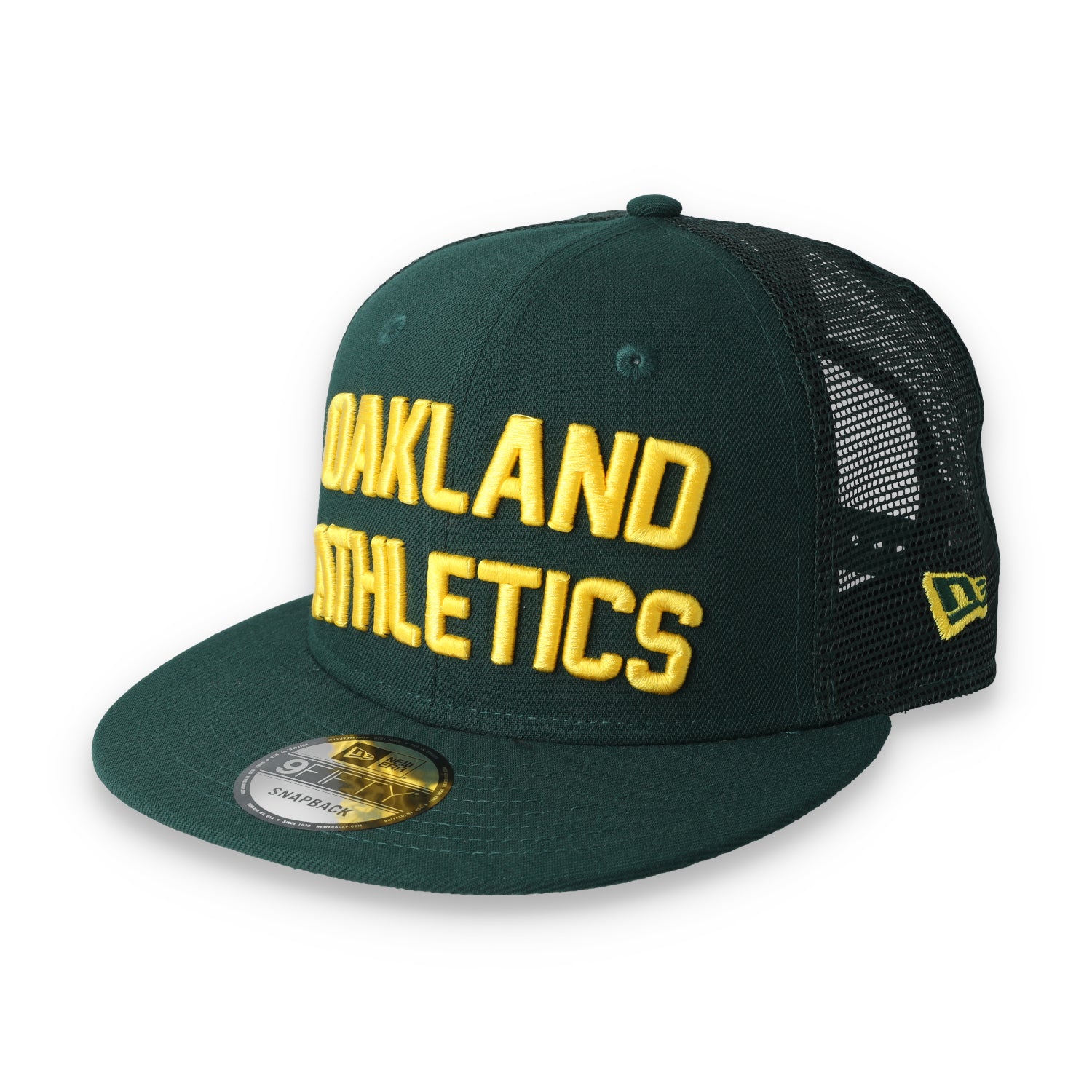 New Era Oakland Athletics Script 9FIFTY Trucker Snapback Hat