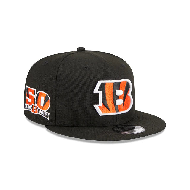 New Era Cincinnati Bengals Evergreen Side Patch 9FIFTY Snapback Hat - Black