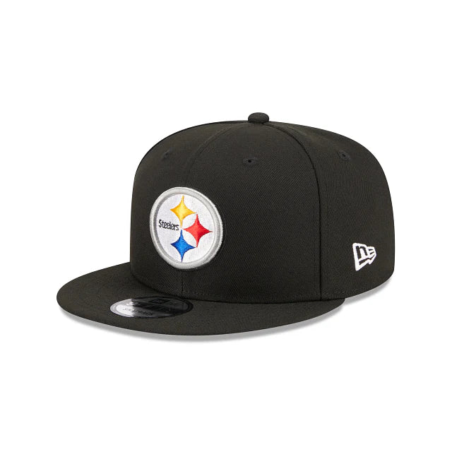 New Era Pittsburgh Steelers Evergreen Side Patch 9FIFTY Snapback Hat - Black