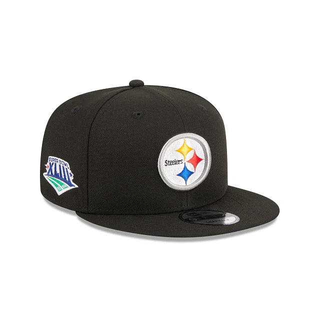 New Era Pittsburgh Steelers Evergreen Side Patch 9FIFTY Snapback Hat - Black