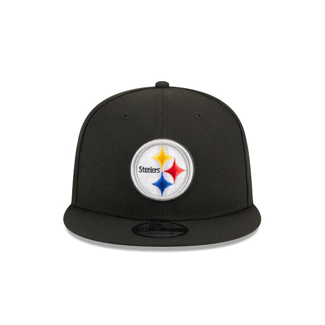 New Era Pittsburgh Steelers Evergreen Side Patch 9FIFTY Snapback Hat - Black