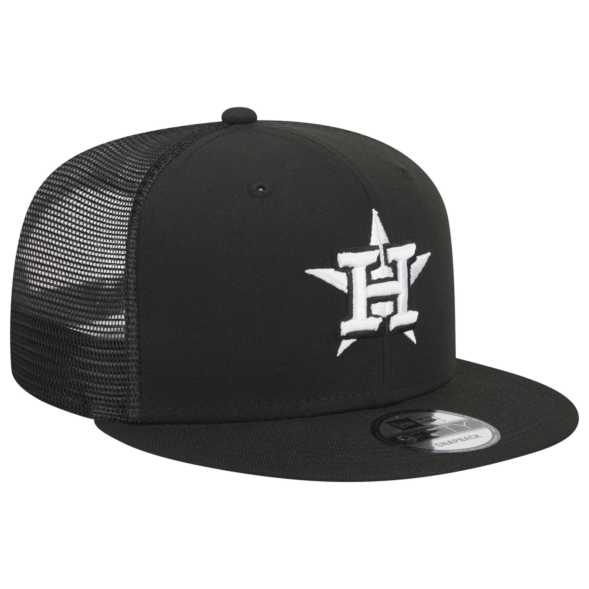 New Era Houston Astros Trucker 9FIFTY Snapback Hat-Black/White