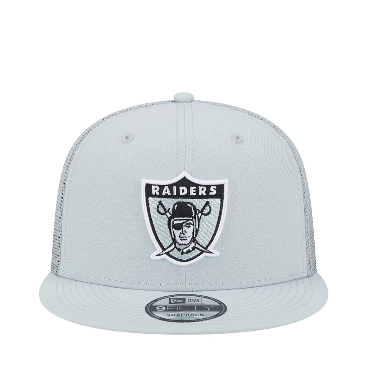 New Era Oakland Raiders Throwbacks Logo Trucker 9FIFTYSnapback Hat - Grey