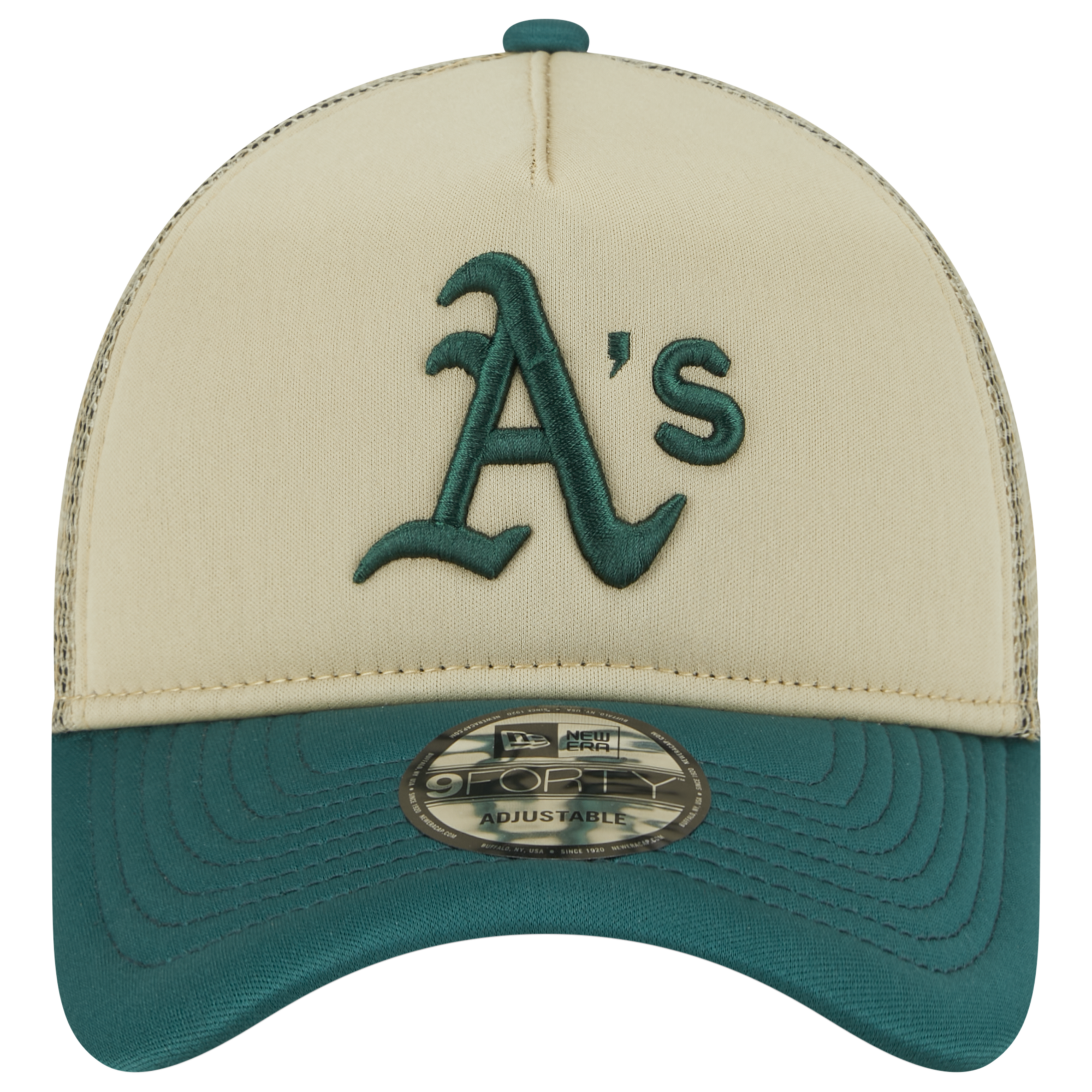 New Era Oakland A's All Day 9Forty A-Frame Trucker-Tan/Green