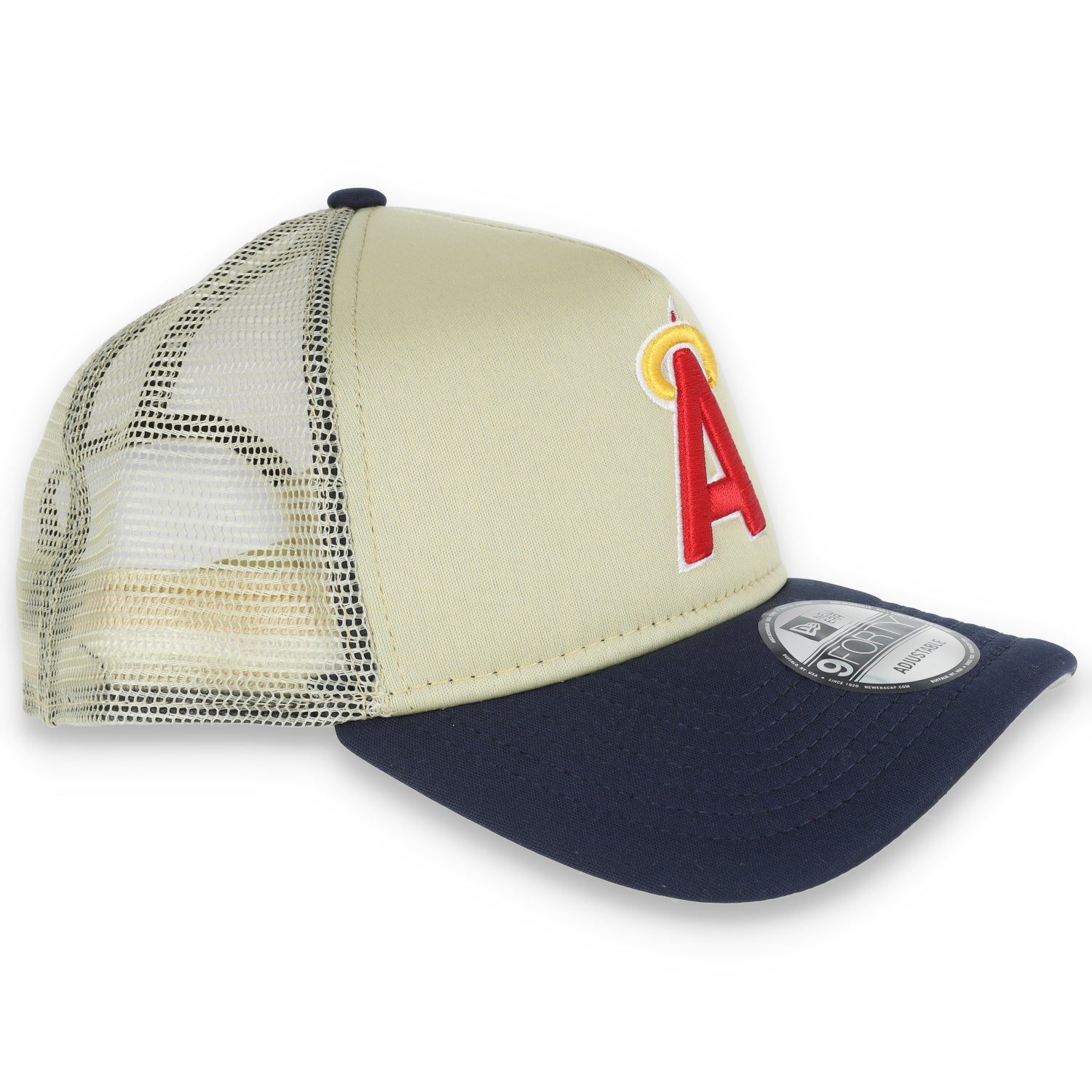 New Era Los Angeles Angels All Day 9Forty A-Frame Trucker-Tan/Navy