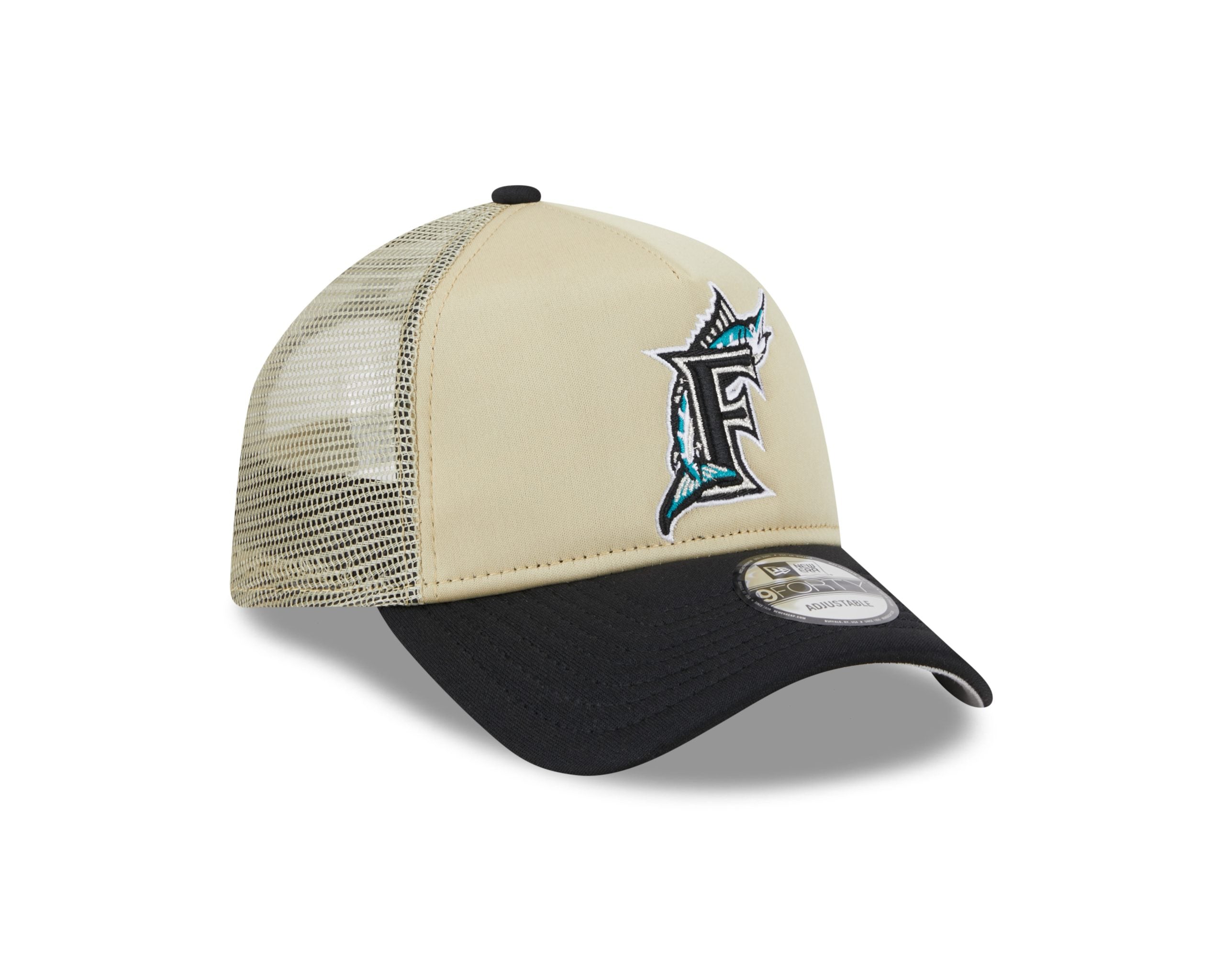 New Era Florida Marlins All Day 9Forty A-Frame Trucker-Tan/Black