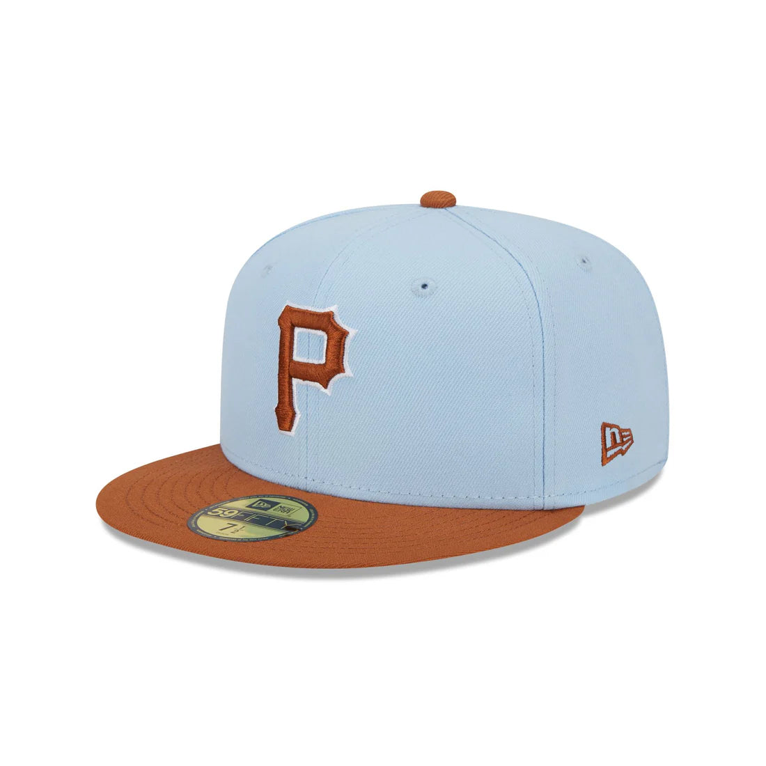 New Era Pittsburgh Pirates Color Pack 59FIFTY Fitted Hat-Light Blue/Rust Orange