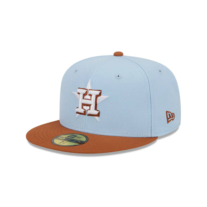 New Era Houston Astros Color Pack 59FIFTY Fitted Hat-Light Blue/Rust Orange