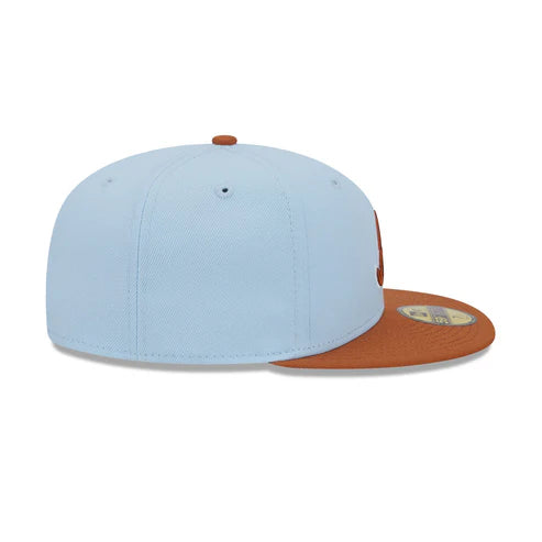New Era Atlanta Braves Color Pack 59FIFTY Fitted Hat-Light Blue/Rust Orange