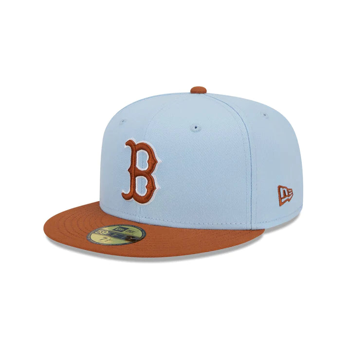 New Era Boston Red Sox Color Pack 59FIFTY Fitted Hat-Light Blue/Rust Orange