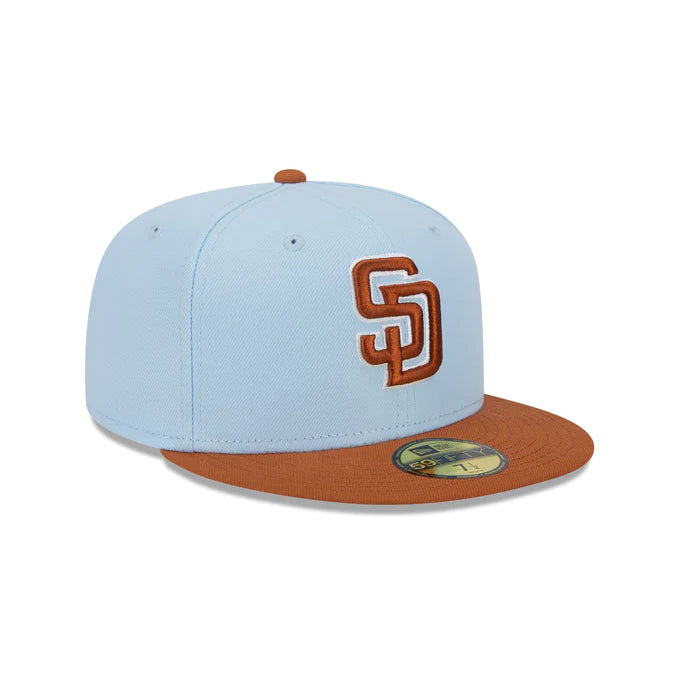 New Era San Diego Padres Color Pack 59FIFTY Fitted Hat-Light Blue/Rust Orange