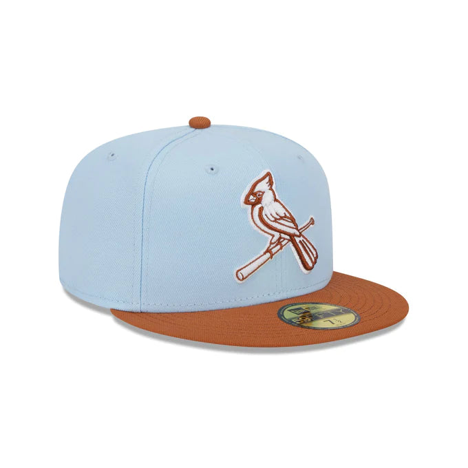 New Era St. Louis Cardinals Color Pack 59FIFTY Fitted Hat-Light Blue/Rust Orange