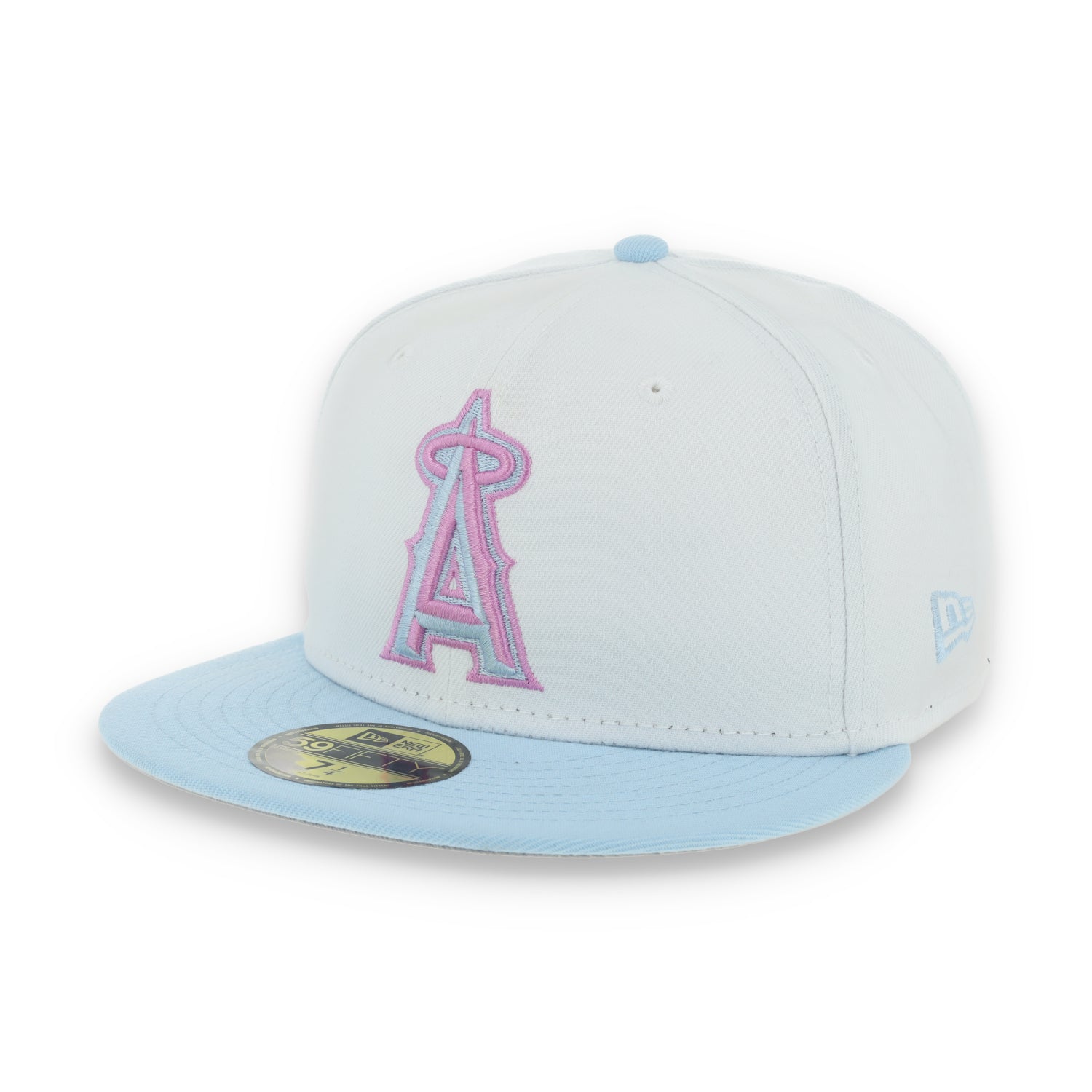 New Era Los Angeles Angels Color Pack 59FIFTY Fitted Hat-White/Light Blue Pink