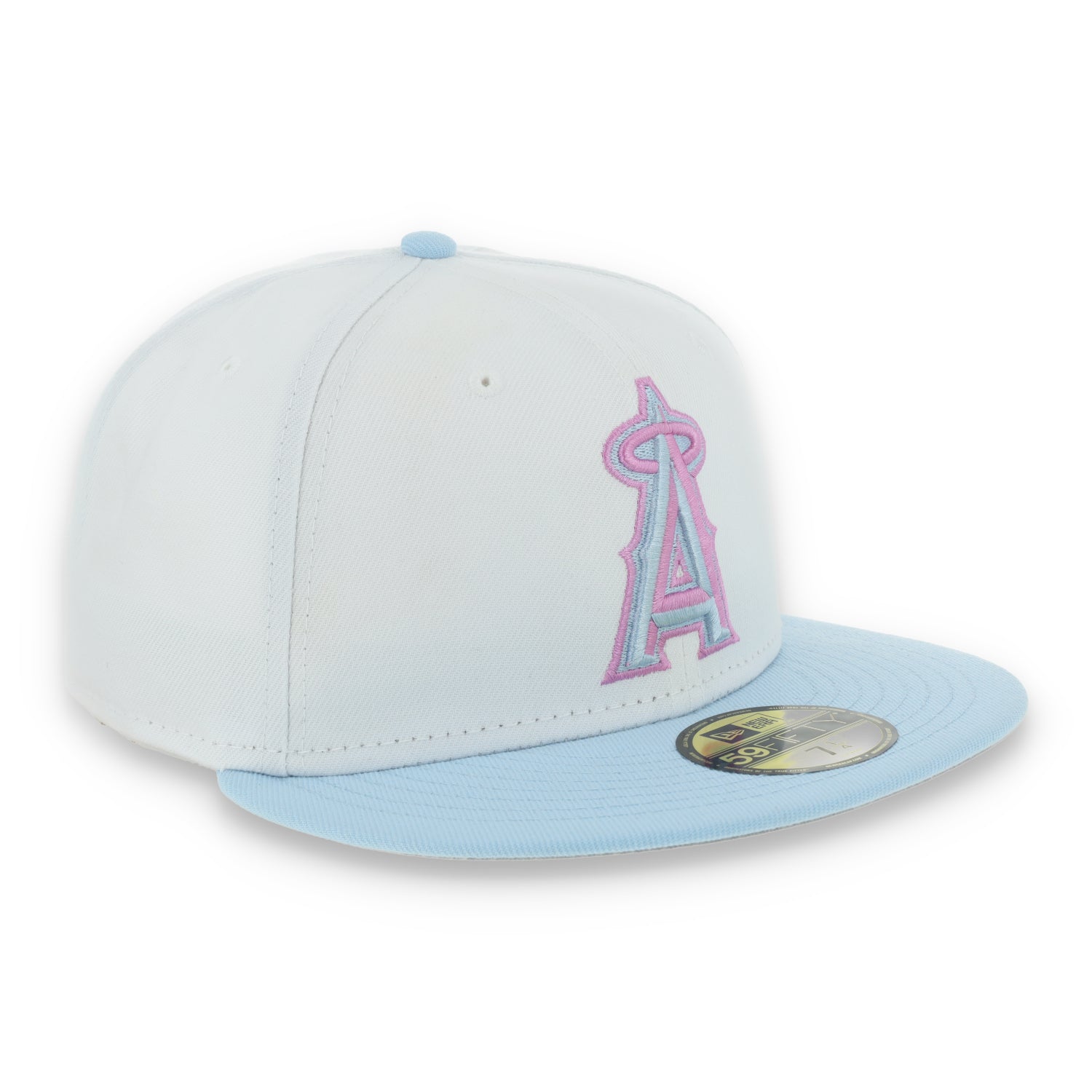 New Era Los Angeles Angels Color Pack 59FIFTY Fitted Hat-White/Light Blue Pink