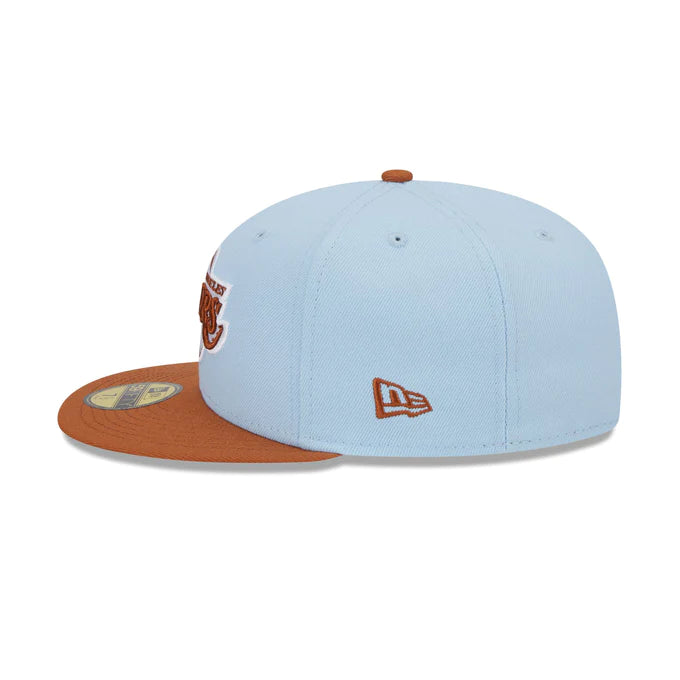New Era Los Angeles Lakers Color Pack 59FIFTY Fitted Hat-Light Blue/Rust Orange
