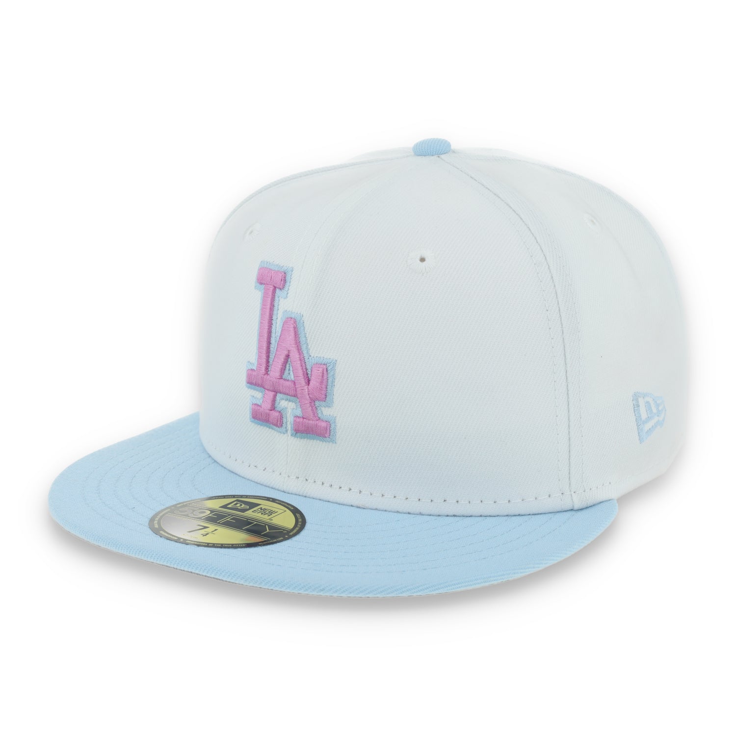 New Era  Los Angeles Dodgers Color Pack 59FIFTY Fitted Hat-White/Light Blue /Pink