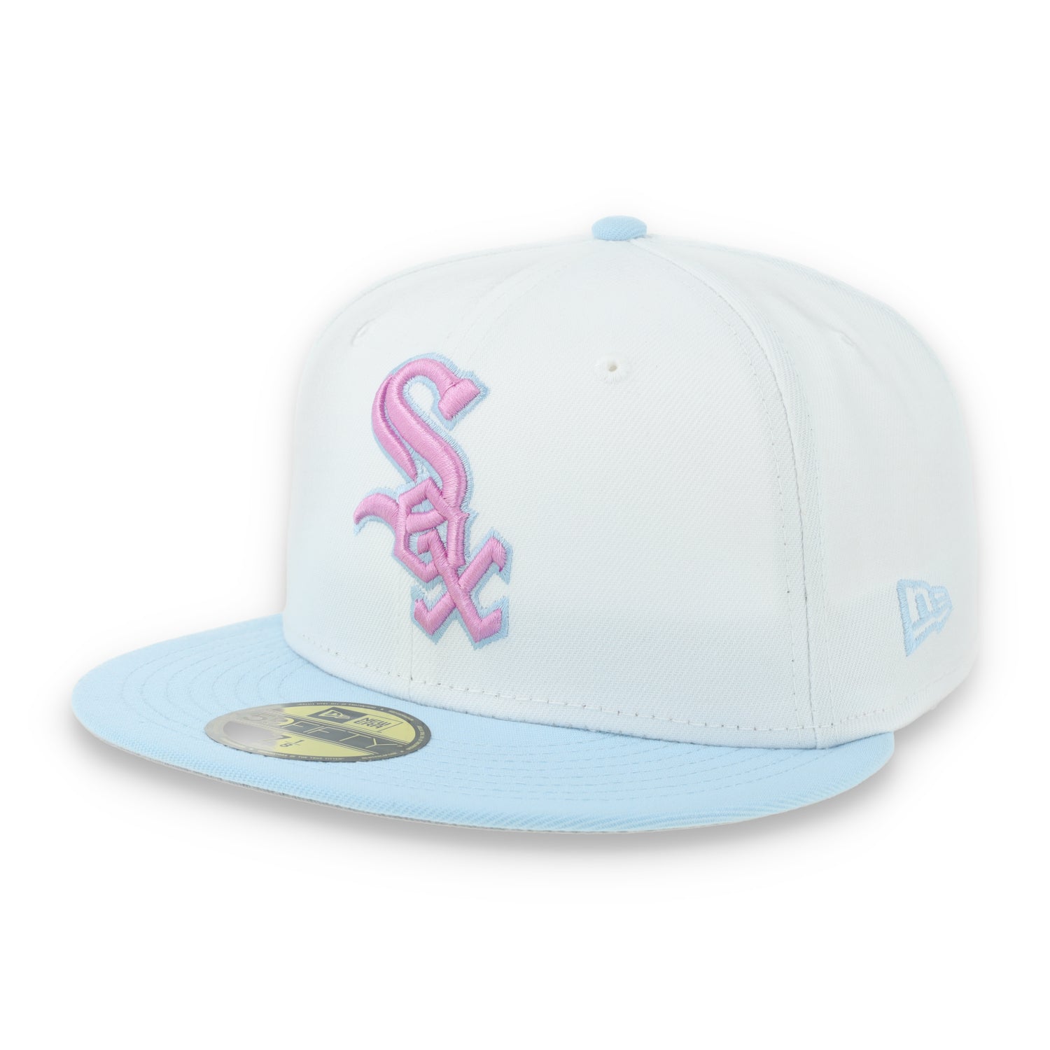 New Era Chicago White Sox Color Pack 59FIFTY Fitted Hat-White/Light Blue /Pink