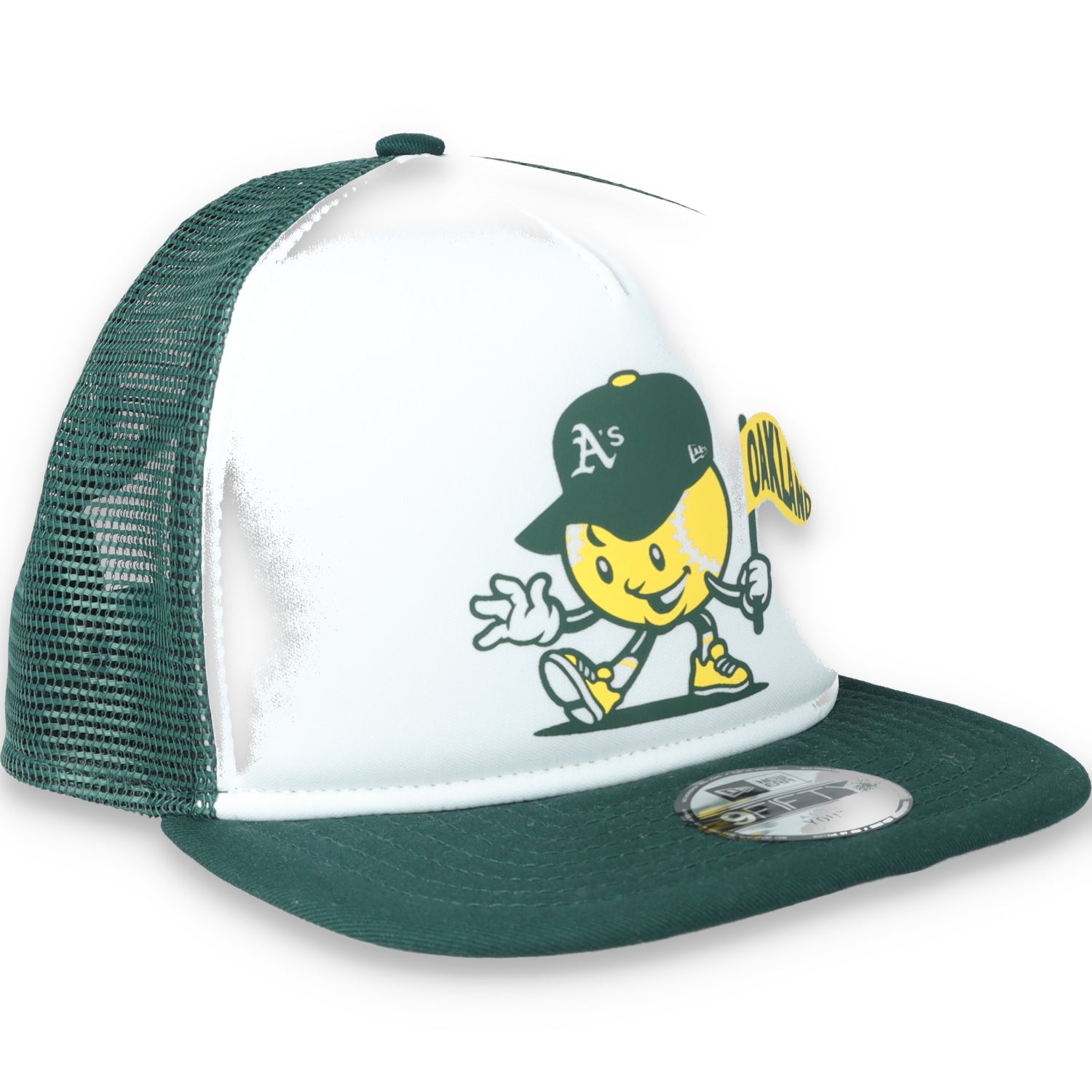 New Era Youth Oakland Athletics Mascot Court Sport 9FIFTY A-Frame Trucker Hat