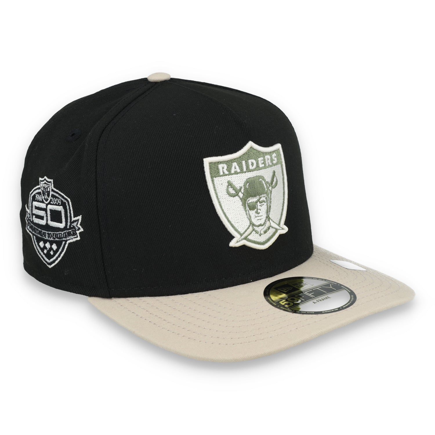 New Era Las Vegas Raiders 50th Anniversary Side Patch Canvas A-Frame 59FIFTY Fitted Hat