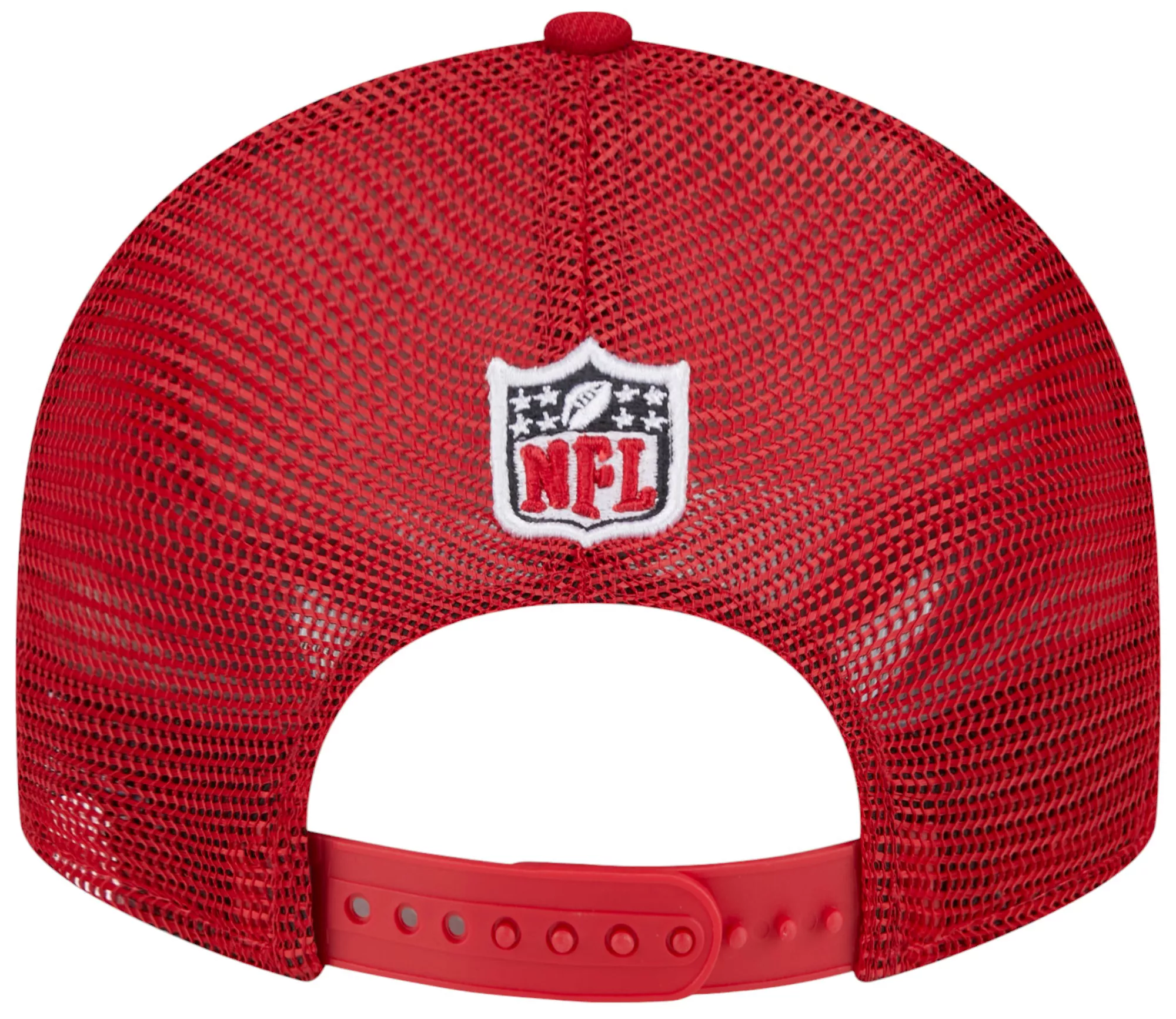 New Era Men's San Francisco 49ERS 2024 NFL Draft Red Low Profile 9Fifty Trucker Adjustable Hat
