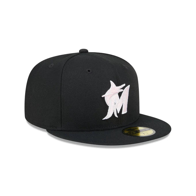 New Era Miami Marlins 2024 Mother's Day On-Field 59FIFTY Fitted Hat-Black