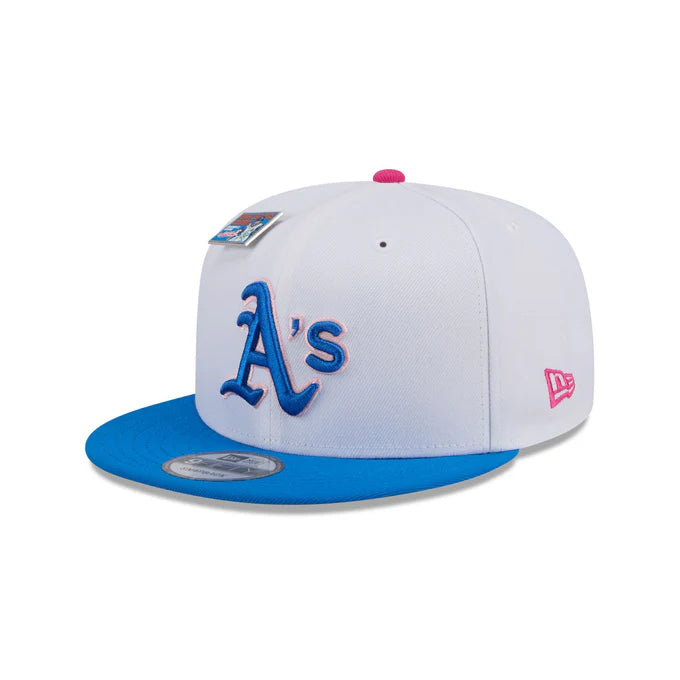 New Era Oakland Athletics Cotton Candy Big League Chew Flavor Pack 9FIFTY Snapback Hat-White/Blue