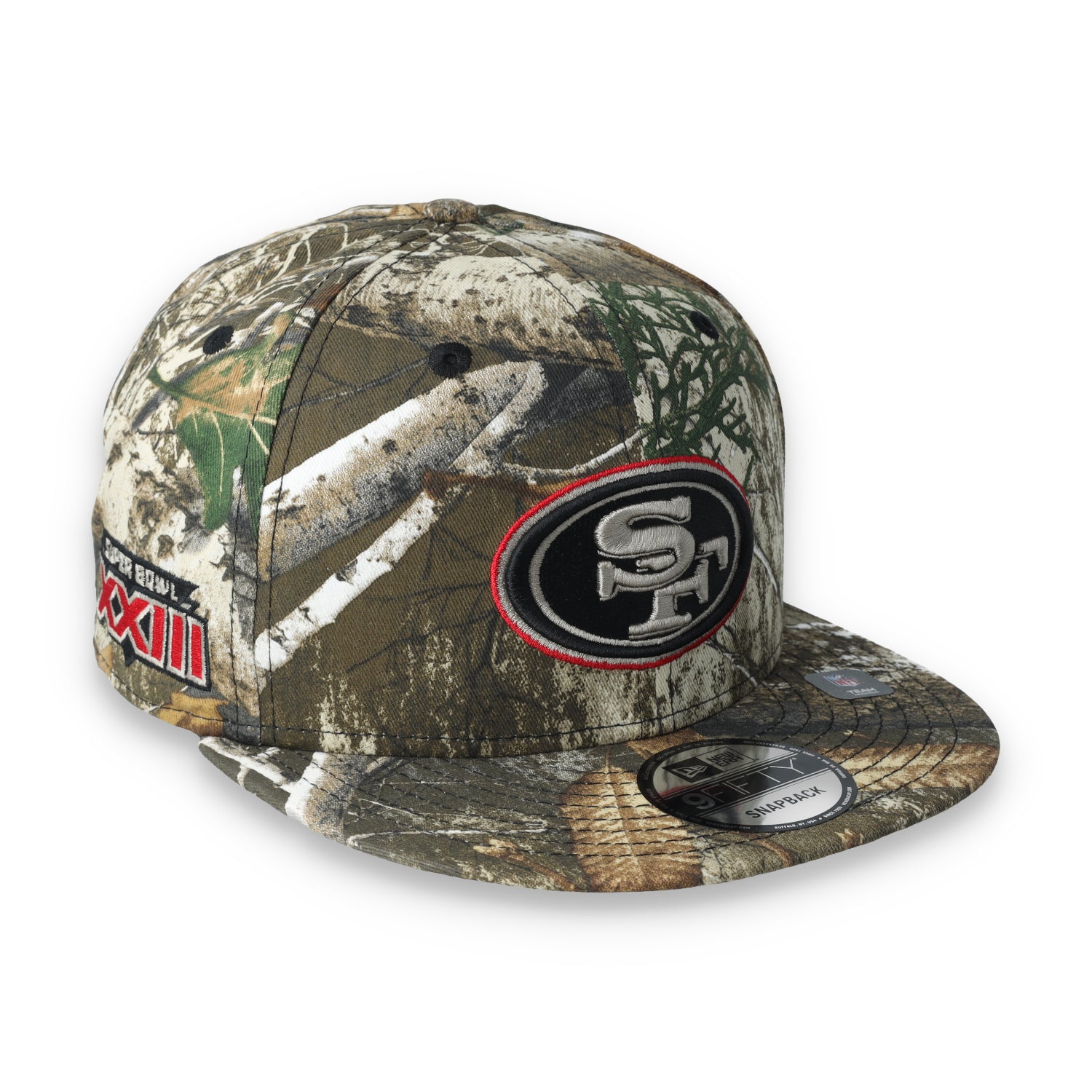 New Era San Francisco 49ers Super Bowl XXIII 9FIFTY Snapback Hat-Real Tree Camo