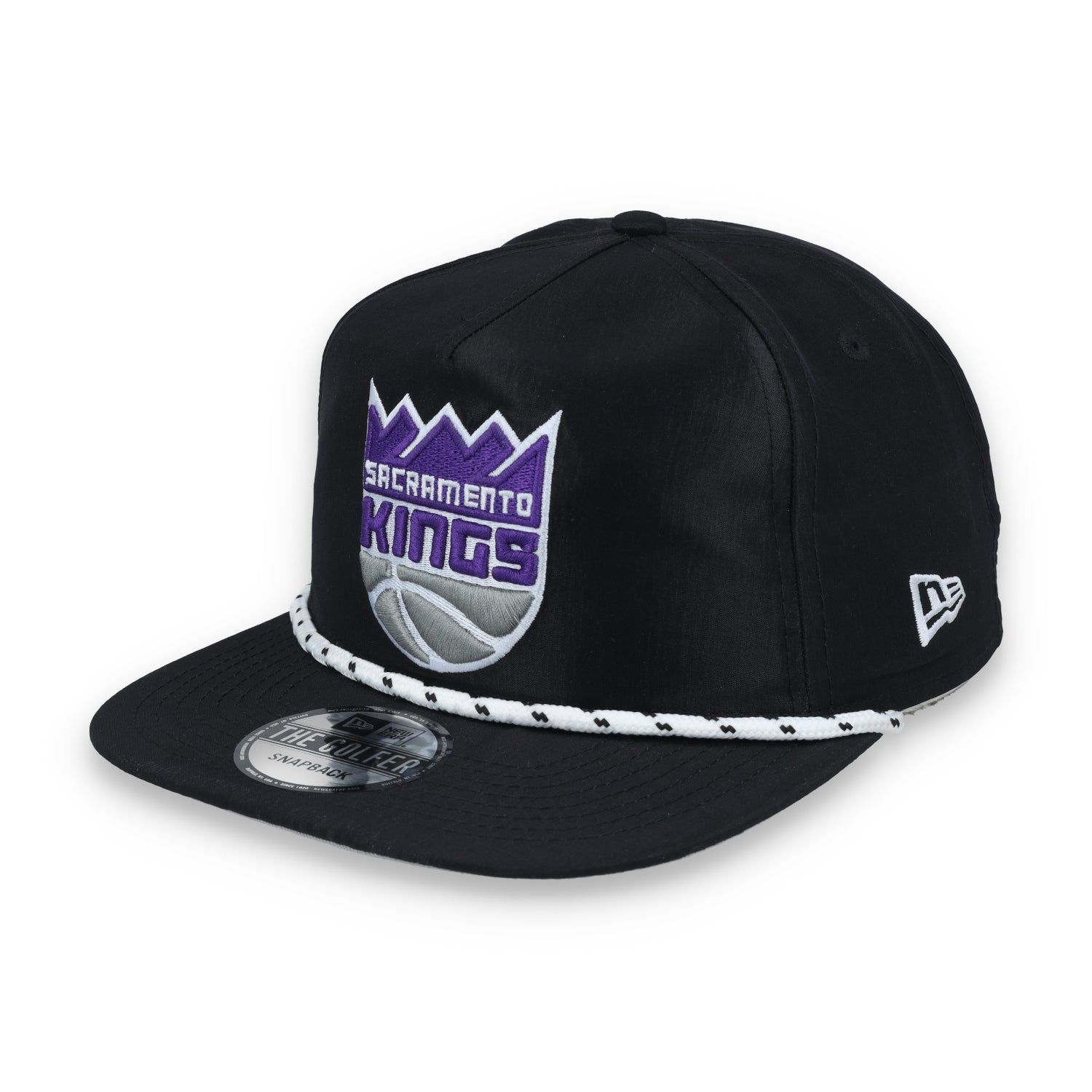 New Era Sacramento Kings Golfer Team Rope Snapback Hat - Black