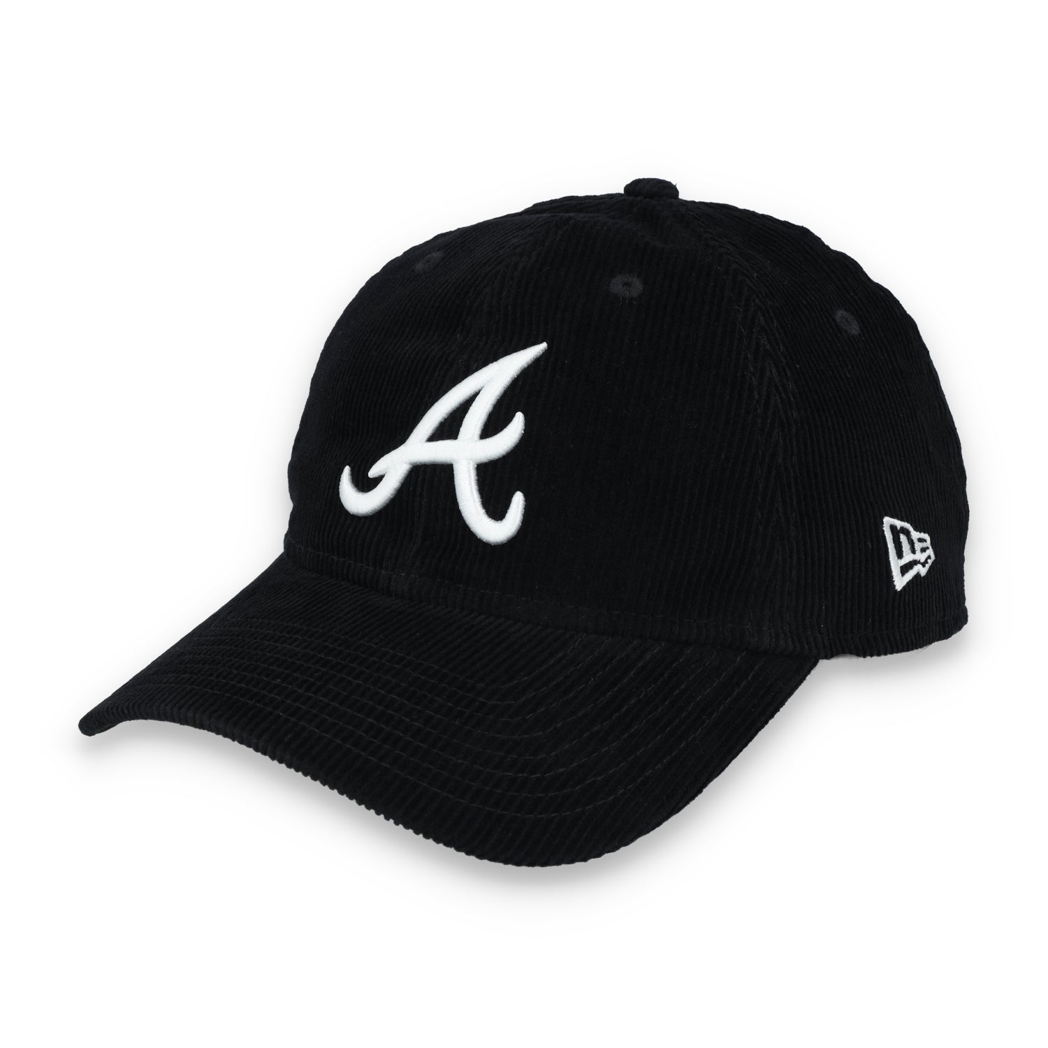 New Era Atlanta Braves Corduroy 9TWENTY Adjustable Hat-Black/White