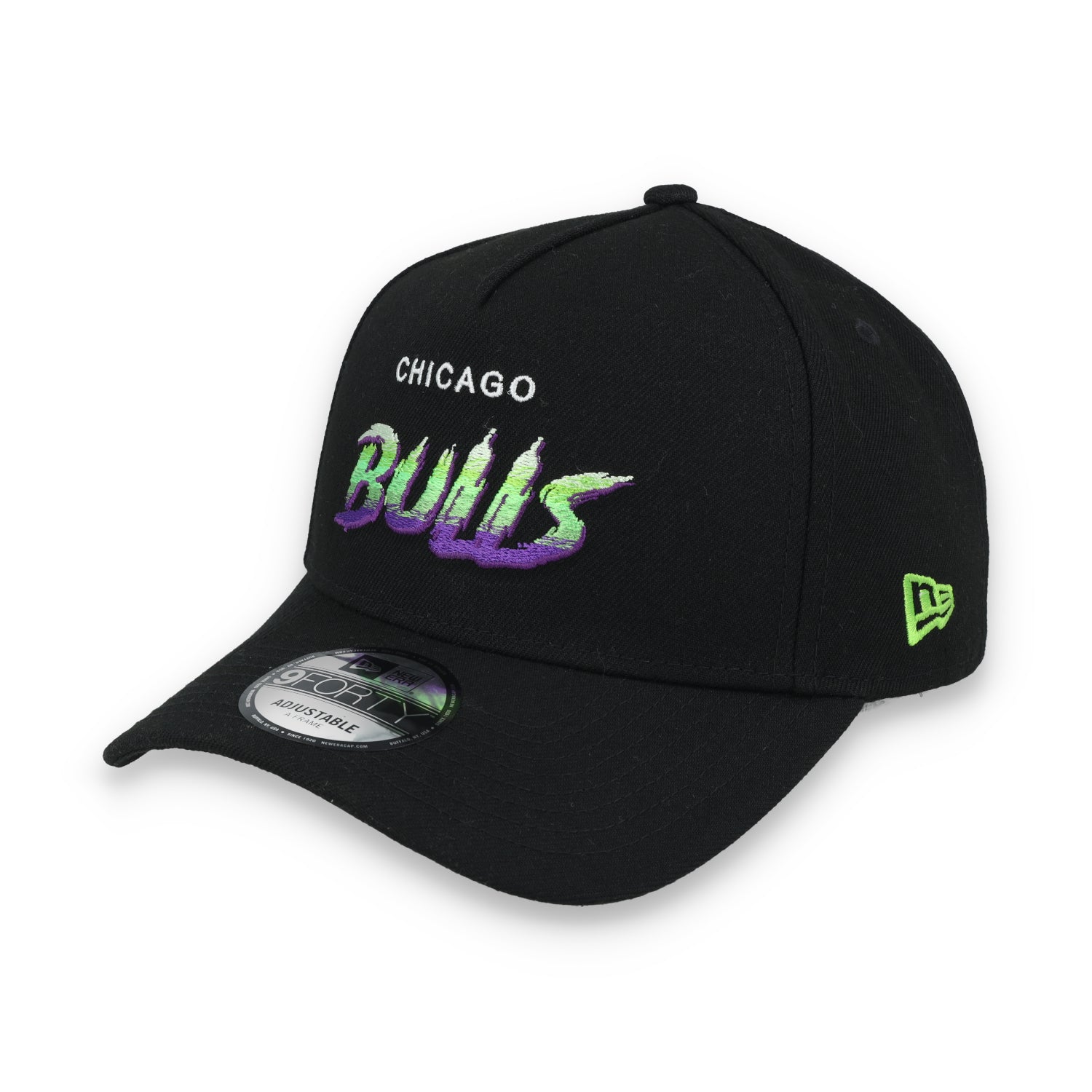 New Era Chicago Bulls 6X A-Frame 9FORTY Adjustable Snapback Hat-Black