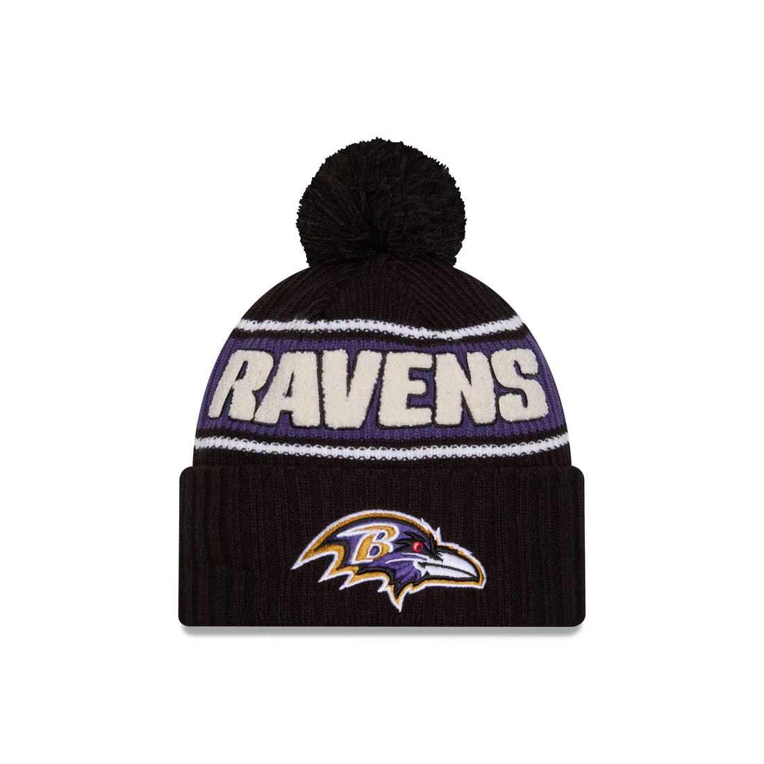 New Era Baltimore Ravens Cold Weather Sport Pom Knit