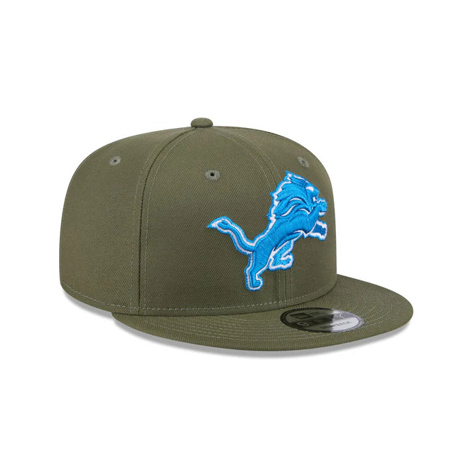 New Era Men's Detroit Lions 9FIFTY Snapback Hat-Olive Green